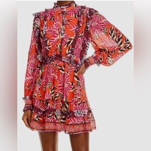 FARM Rio Ruffled Tiered Mini Dress XL